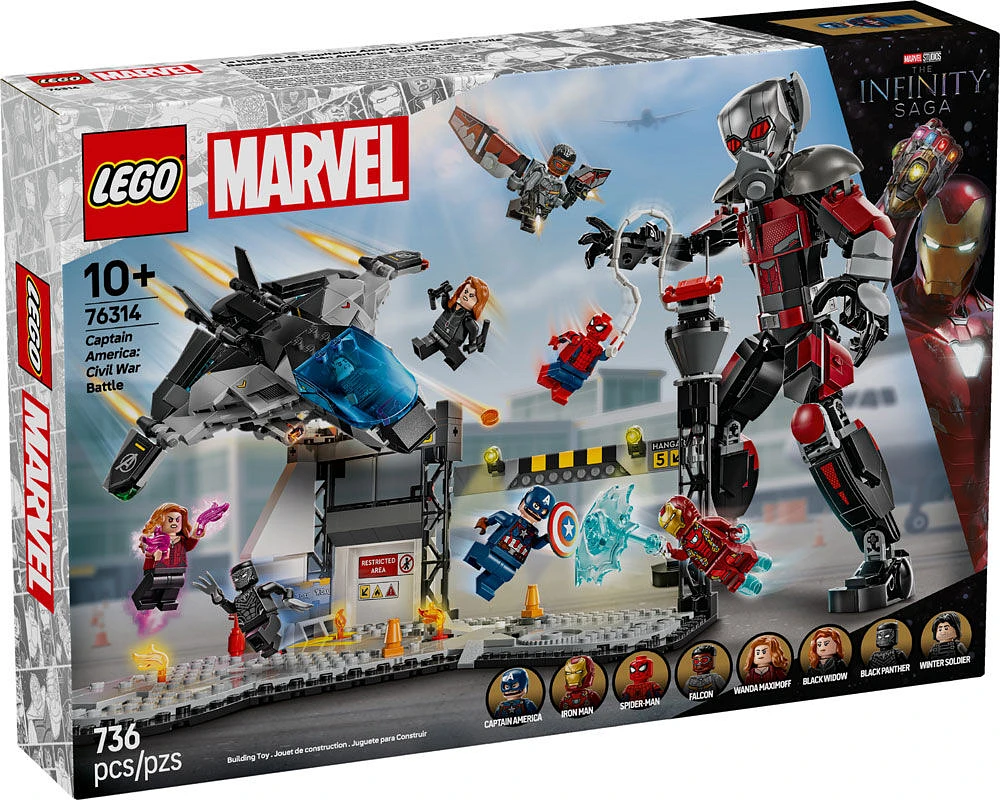 LEGO Marvel Captain America Civil War Action Battle Building Set - Superhero Toy - with 8 Minifigures and Giant Ant Man - 76314