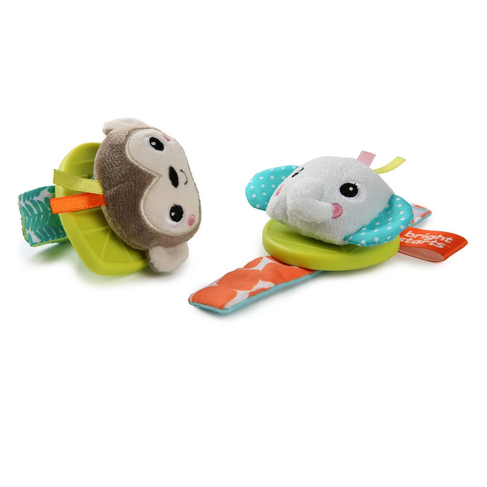 Wrist Rattle Teether - Monkey and Elephant