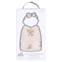 Just Born  - 2 piece Swaddle Blanket+Headband Pink Floral