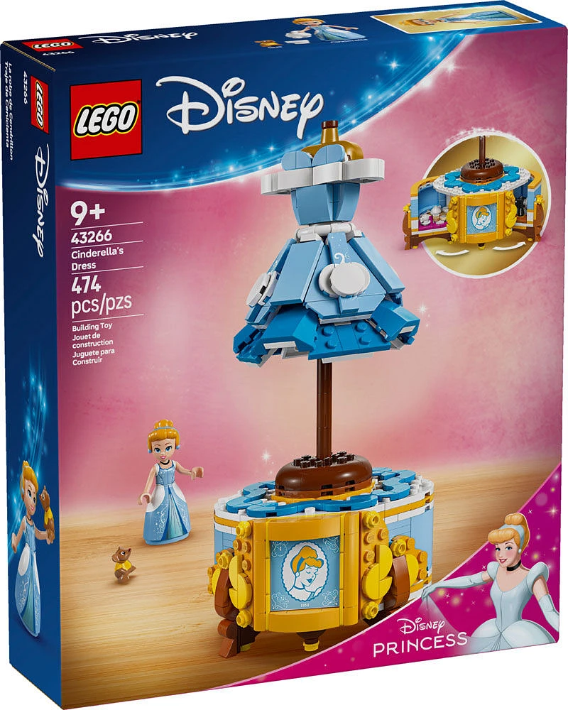 LEGO l Disney Princess La robe de Cendrillon, Ensemble de construction avec personnage pour jeu de simulation 43266