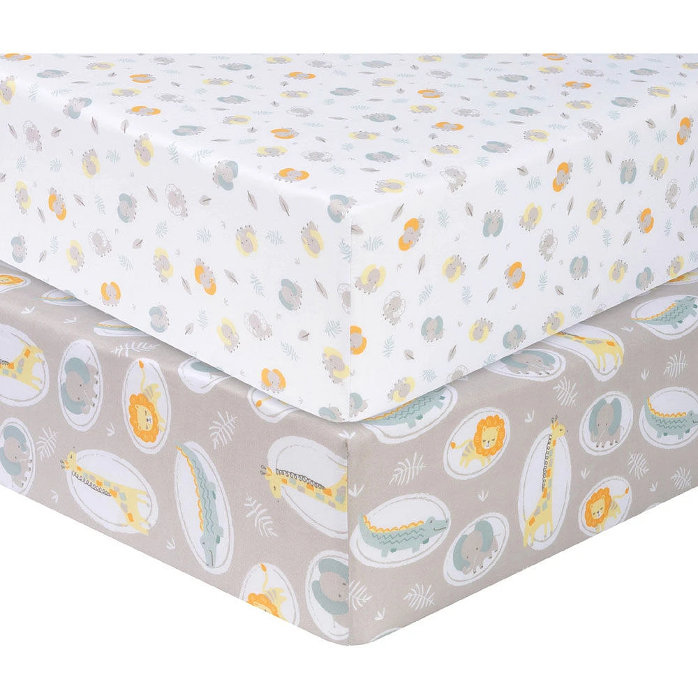 Sammy and Lou - Jungle Pals 2Pk Microfiber Fitted Sheets