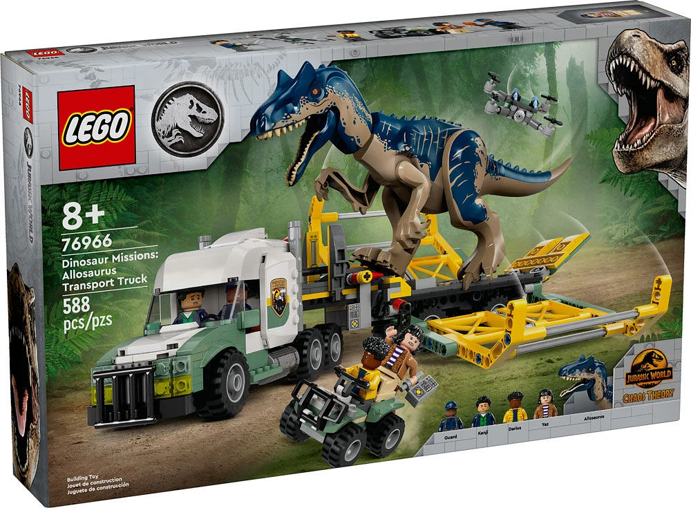 LEGO Jurassic World Dinosaur Missions: Allosaurus Transport Truck Toy, Fun Gift Idea for Kids 76966