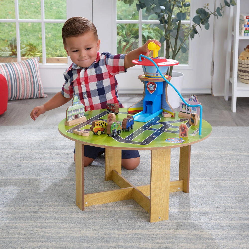 KidKraft PAW Patrol Mission Ready Wood Activity Table with 19 Accessories