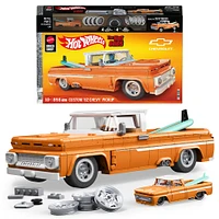 Mattel Brick Shop Hot Wheels Custom '62 Chevy Pickup Building Toy Kit (858 Pieces), for Collectors