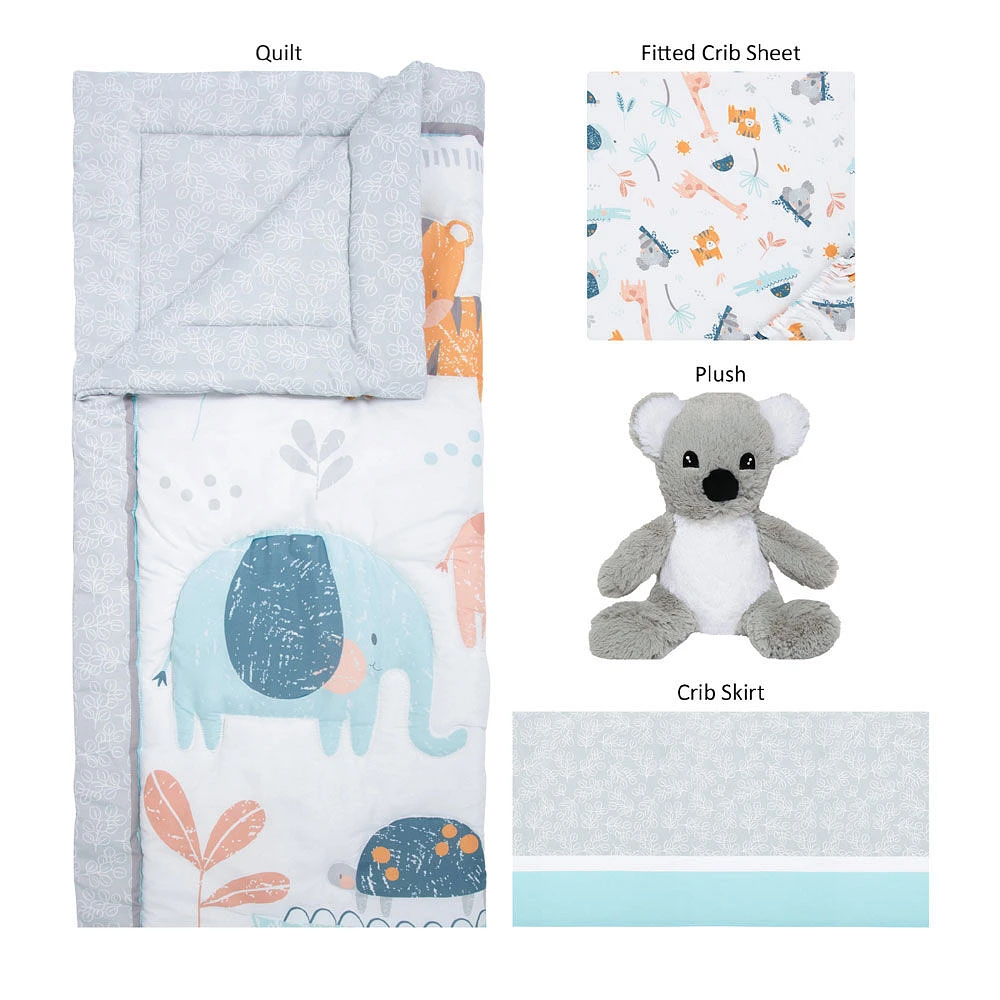 LITERIE DE BERCEAU 4 PIÈCES KOALA ET AMIS DE SAMMY&LOU