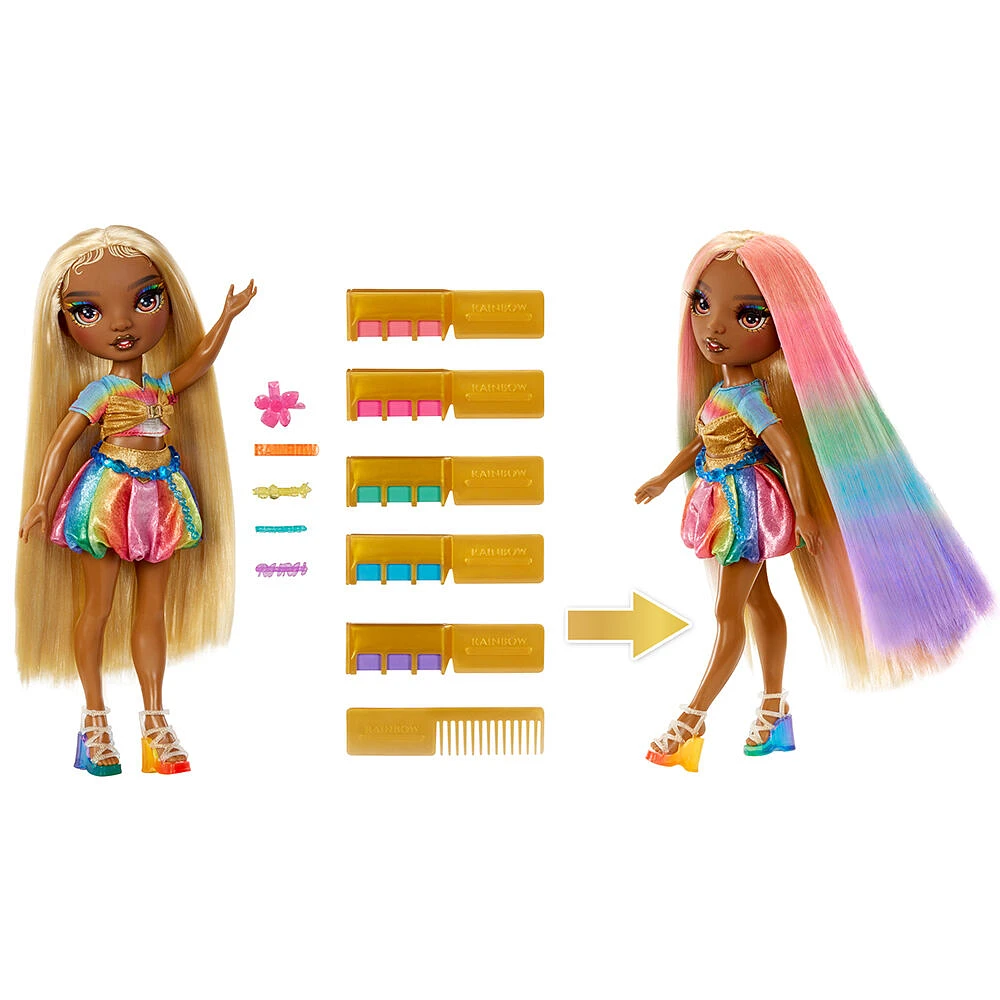 Rainbow High Hair Chalk & Style Meline - Rainbow & Gold 11" Doll