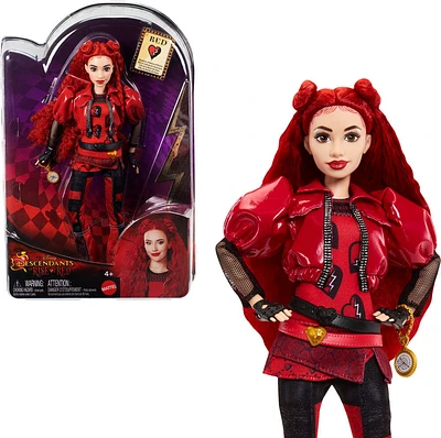 Disney Descendants: The Rise of Red Red Poupée fille de la Reine de Coeur avec vêtements et accessoire montre à gousset inspirés du film