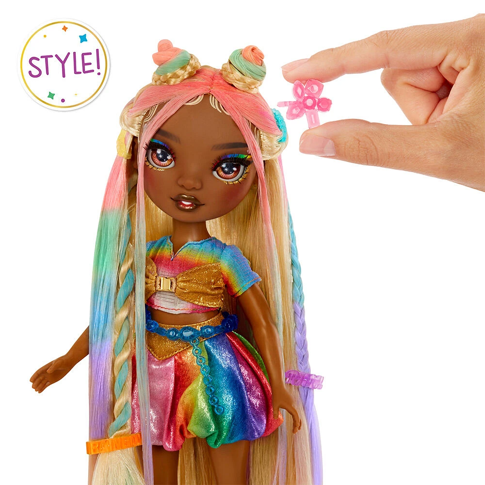 Rainbow High Hair Chalk & Style Meline - Rainbow & Gold 11" Doll