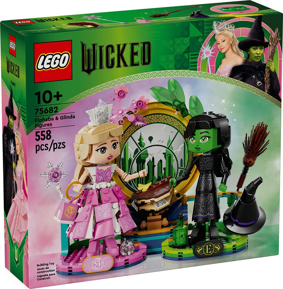 LEGO Wicked Elphaba & Glinda Figures, Kids Witch Toys, Fantasy Construction Playset, Gift for Kids, 75682