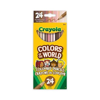 Crayons de couleur aux couleurs de la peau Colors of the World Crayola, boîte de 24