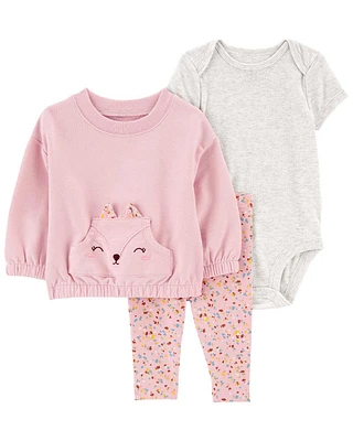 Carter's Three Piece Cardigan Set Pink