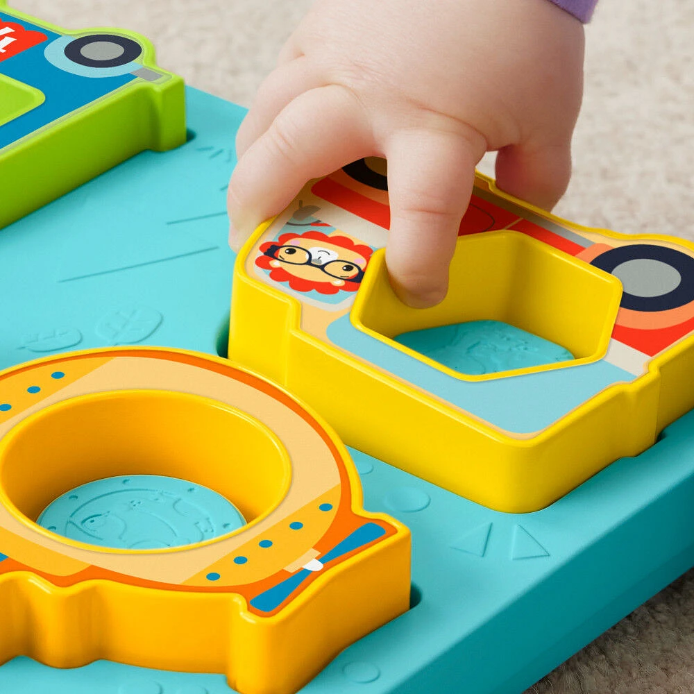 Fisher-Price Shapes & Sounds Vehicle Puzzle Baby Sorting Toy with Music & Lights