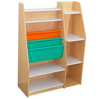 KidKraft Pocket Sling Storage Wooden Bookshelf in Natural