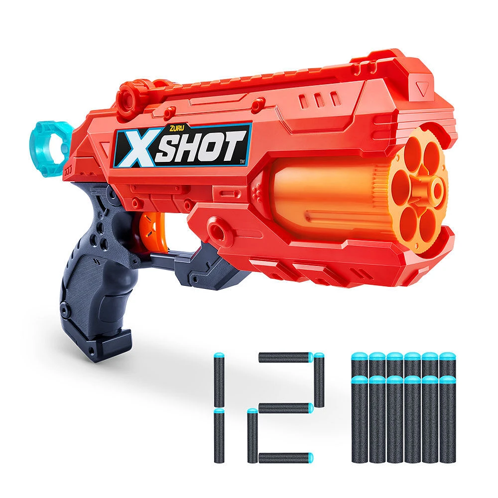 Ensemble combo de lance-fléchettes X-Shot Excel Reflex 6 (16 fléchettes en mousse) par ZURU