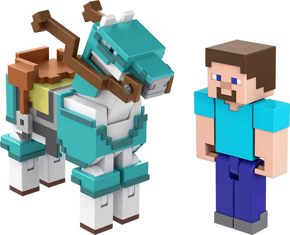 Minecraft Steve And Armored Horse Figures