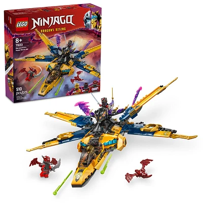 LEGO NINJAGO Ras and Arin's Super Storm Jet Toy -  Airplane Building Toy with Detachable Drone - 71833