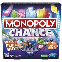 Monopoly Chance Board Game, Fast-Paced Monopoly Family Game for 2-4 Players, 20 Min. Average