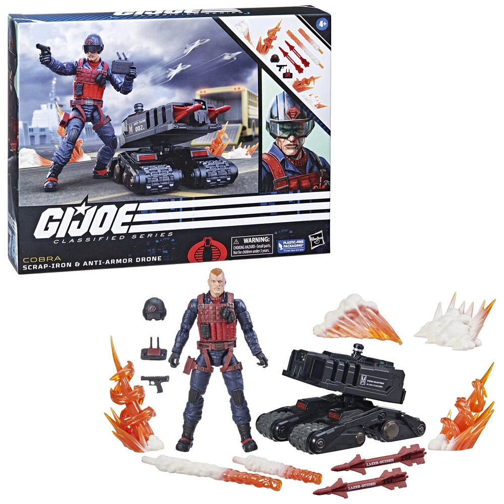 G.I. Joe Classified Series Scrap-Iron and Anti-Armor Drone, Collectible G.I. Joe Action Figures, 74, 6 Inch Action Figures