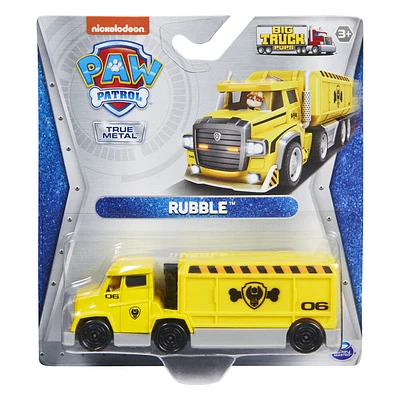 PAW Patrol, True Metal Rubble Collectible Die-Cast Toy Trucks, Big Truck Pups Series 1:55 Scale