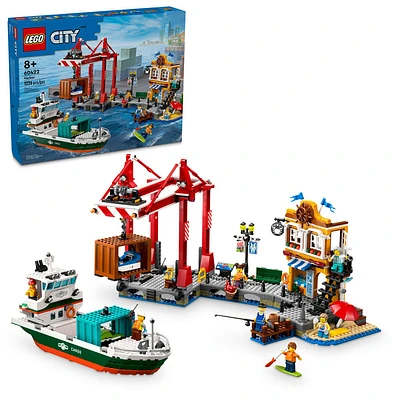 LEGO City Le port maritime et le navire de marchandises Jouet 60422