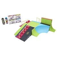 Tech Deck, Neon Mega Park X-Connect Creator, Coffret rampe phosphorescente à personnaliser avec deux fingerboards