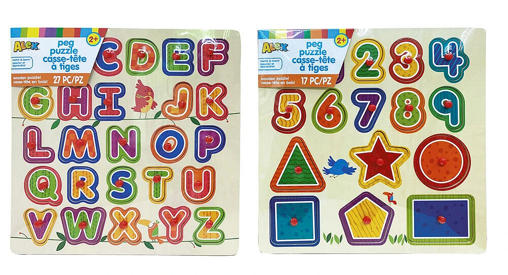 Puzzles Alphabet, Chiffres Et Formes - 1 par commande, l'assortiment peut varier (Chacun vendu séparément, sélectionné au hasard)