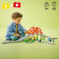 LEGO DUPLO Town Train Bridge and Tracks Expansion Set - 10 Extra Pieces of Train Tracks - 10426