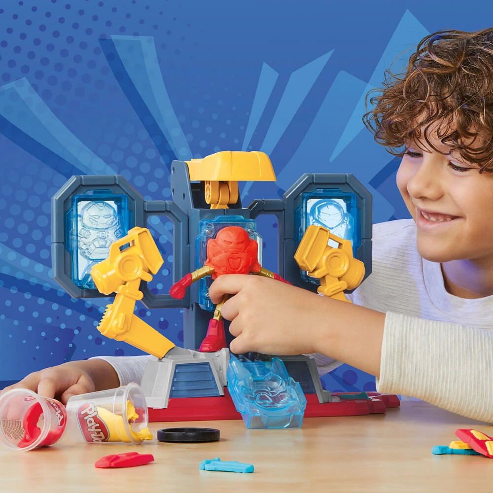 Play-Doh Marvel, coffret Iron Man Fabrique d'armures avec pâte à modeler