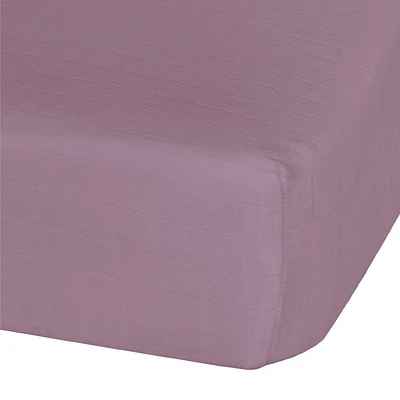 Perlimpinpin-Muslin fitted sheet-Plum