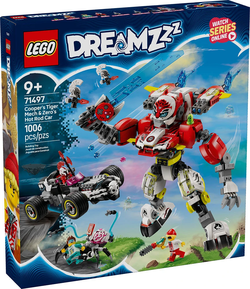 LEGO DREAMZzz Le robot-tigre de Cooper et le bolide de Zero, Jouet de voiture pour enfants 71497