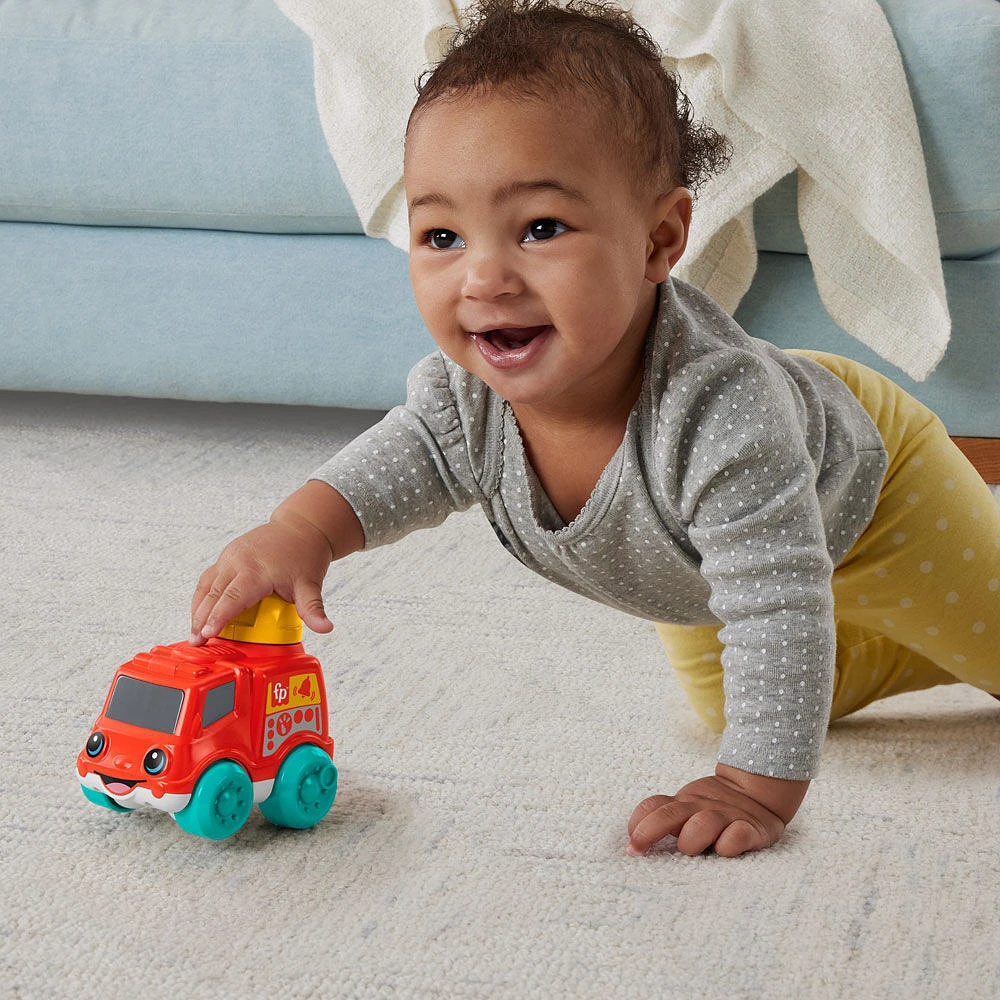 Fisher-Price - Camion de pompiers sonore, jouet à pousser pour bébés