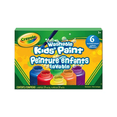 Crayola - 6 bouteilles de peinture lavable