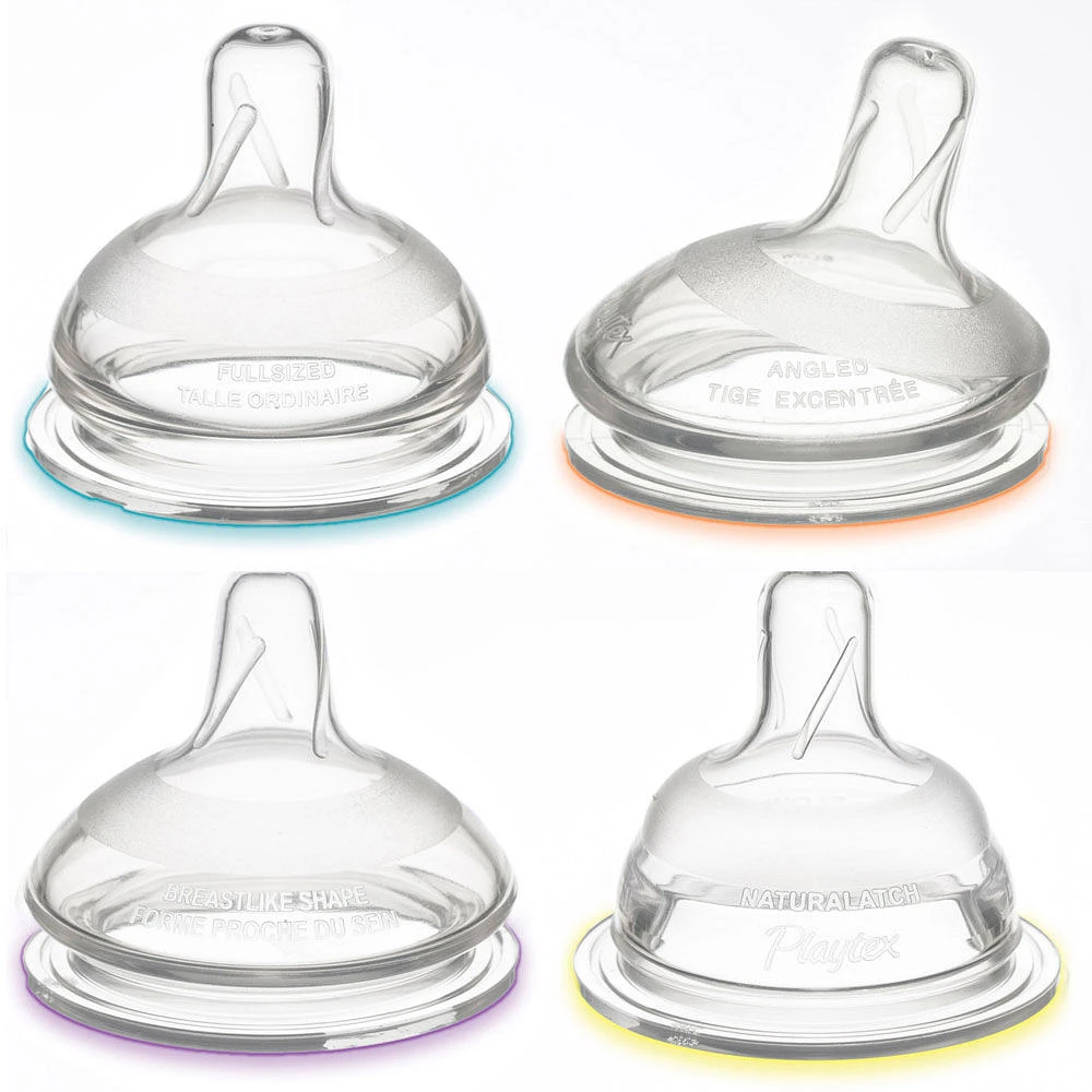 Playtex - Nipple Variety-Pack Slow Flow, 4-Pack