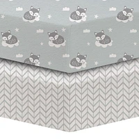 Koala Baby 2 Pack Flannel Sheet Sleepy Fox/Chevron