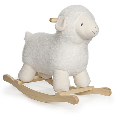 Baby GUND Lamb Rocker with Wooden Base Plush Stuffed Animal Nursery, Cream, 21.5"