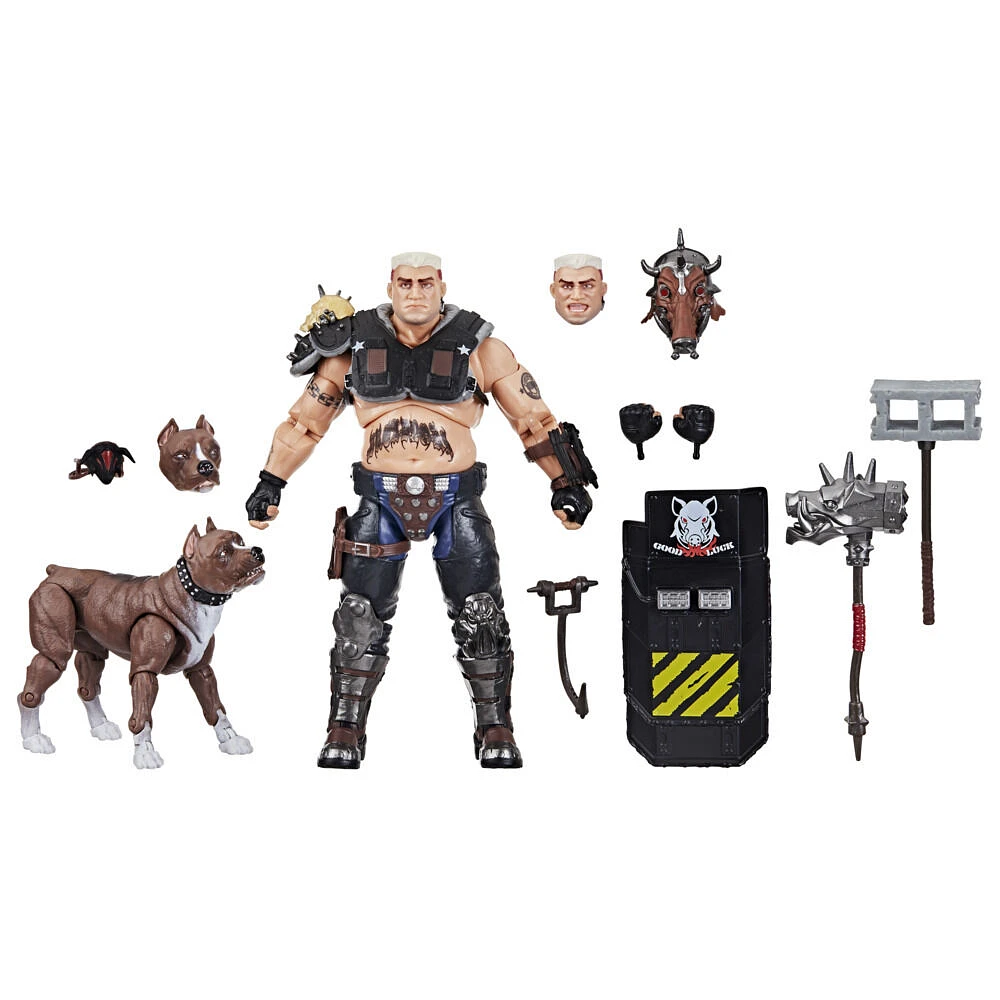 G.I. Joe Classified Series #135, Dreadnok Road Pig & Rawkus Action Figure & Pet Dog Pitt Bull Figure