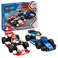 LEGO City F1 Williams Racing & Haas F1 Race Car Toys - Car Building Toy Set for Boys and Girls - 60464