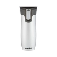 Tasse de voyage en acier inoxydable Contigo West Loop avec couvercle AUTOSEAL, blanc polaire, 473 ml