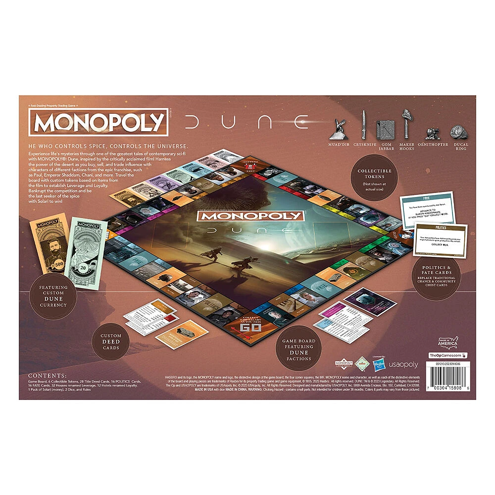 USAopoly MONOPOLY: Dune - Édition anglaise