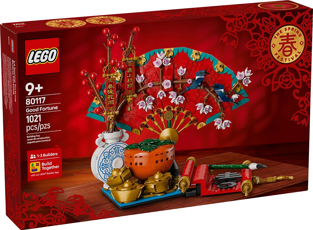 LEGO Le festival traditionnel chinois La bonne fortune Ensemble de construction, Modèle à exposer et activités familiales, Jouet artistique 80117