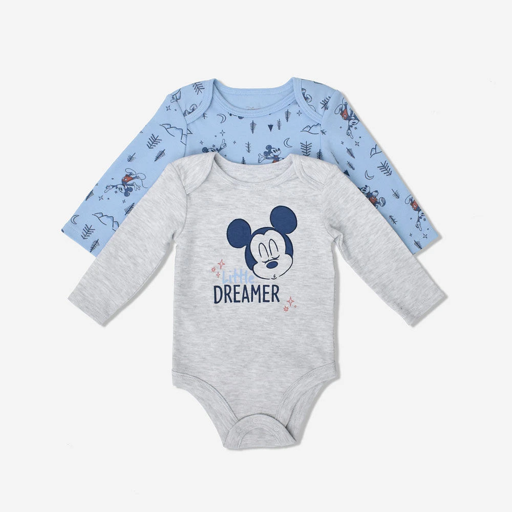 Disney Mickey Mouse 2 Piece Bodysuit Set Blue  0M