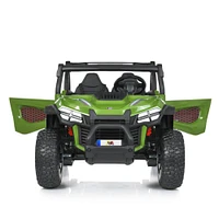 KIDSVIP Buggy d'aventure 2 places 24 V pour enfants 4X4 UTV porteur avec RC - Vert