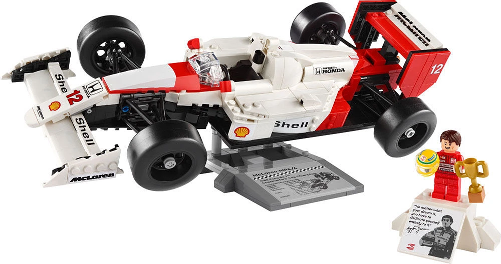 LEGO Icons McLaren MP4/4 et Ayrton Senna; petite voiture, voiture de course, course F1 10330