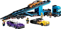 LEGO City Car Transporter Truck with Sports Cars Playset, Car Toy, 4 Vehicle Toys, 60408