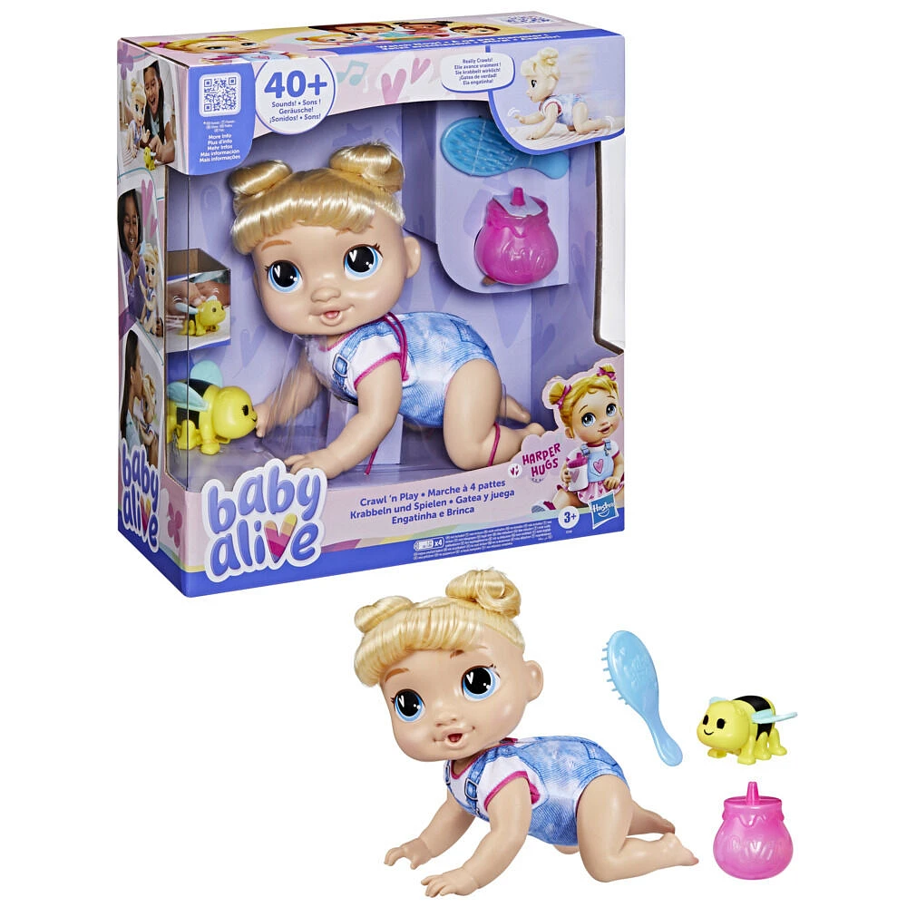 Baby Alive Crawl 'n Play Harper Hugs Electronic Baby Doll