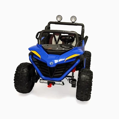 KIDSVIP Licensed Sport MX 2x12V 4x4 Kids Ride-On 2-Seater UTV Buggy - Blue - English Edition