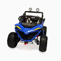 KIDSVIP Licensed Sport MX 2x12V 4x4 Kids Ride-On 2-Seater UTV Buggy - Blue - English Edition
