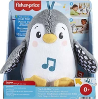 Fisher-Price Plush Tummy Time Toy, Flap and Wobble Penguin, Newborn Musical Toy