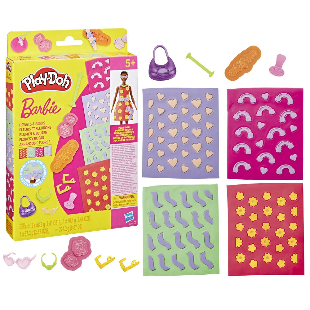 Play-Doh Barbie Fleurs et fleurons, recharges pour coffret de pâte à modeler