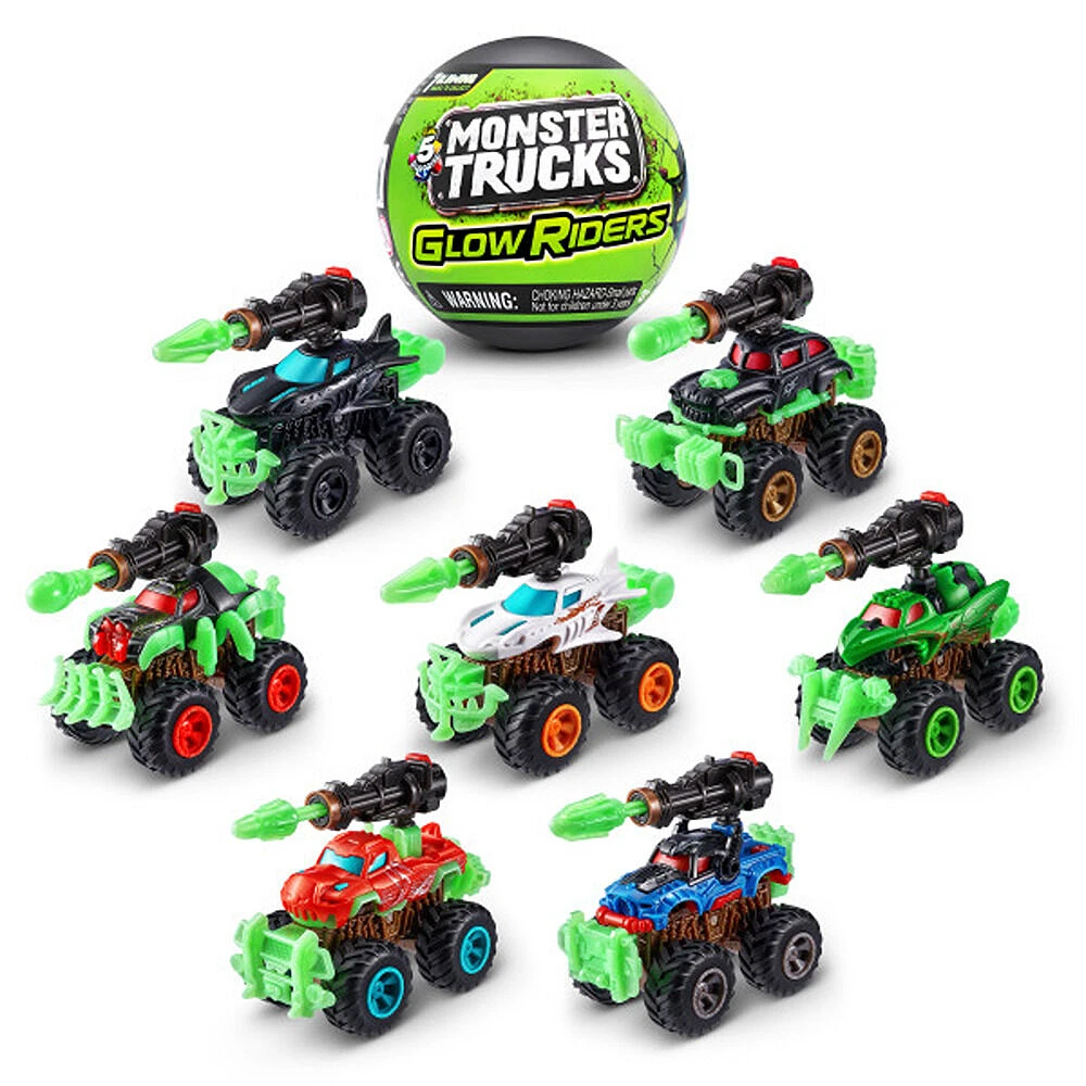 Zuru 5 Surprise Monster Trucks Glow Riders Series 2 Mystery Collectible Capsule (Styles May Vary)